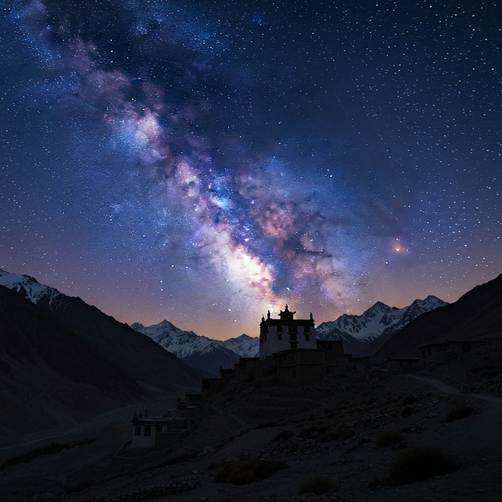 Spiti Valley under the Milky Way